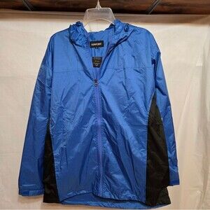 Men's Blue Windbreaker Jacket with Black Panels